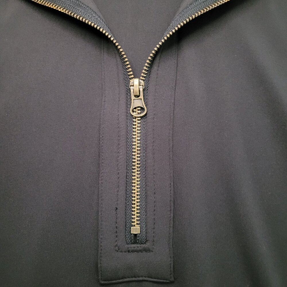 Salty Wave Sleeveless Quarter Zip Pullover Hoodie Black Small Minimalist - Picture 3 of 9